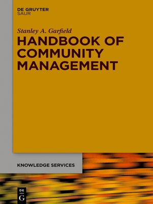 cover image of Handbook of Community Management